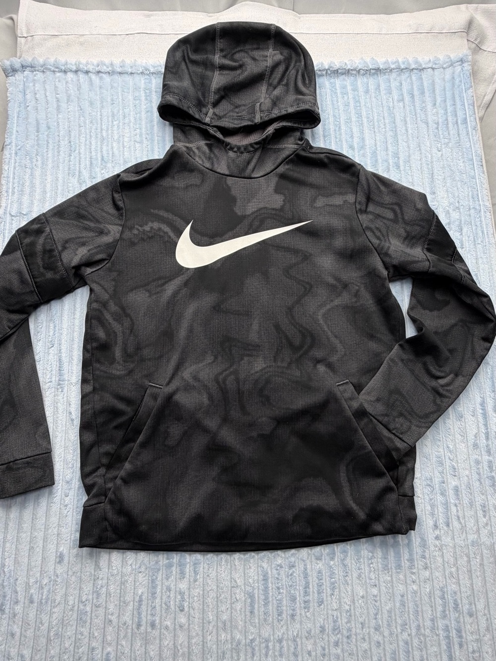 Nike Gray Pullover Hoodie with Charcoal Hood